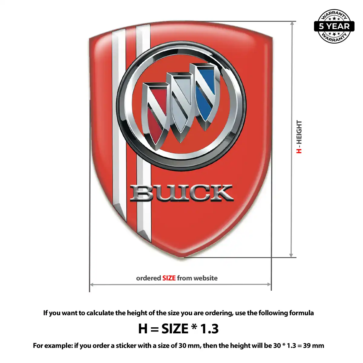 Buick Automotive Emblem Sticker Resin Elite