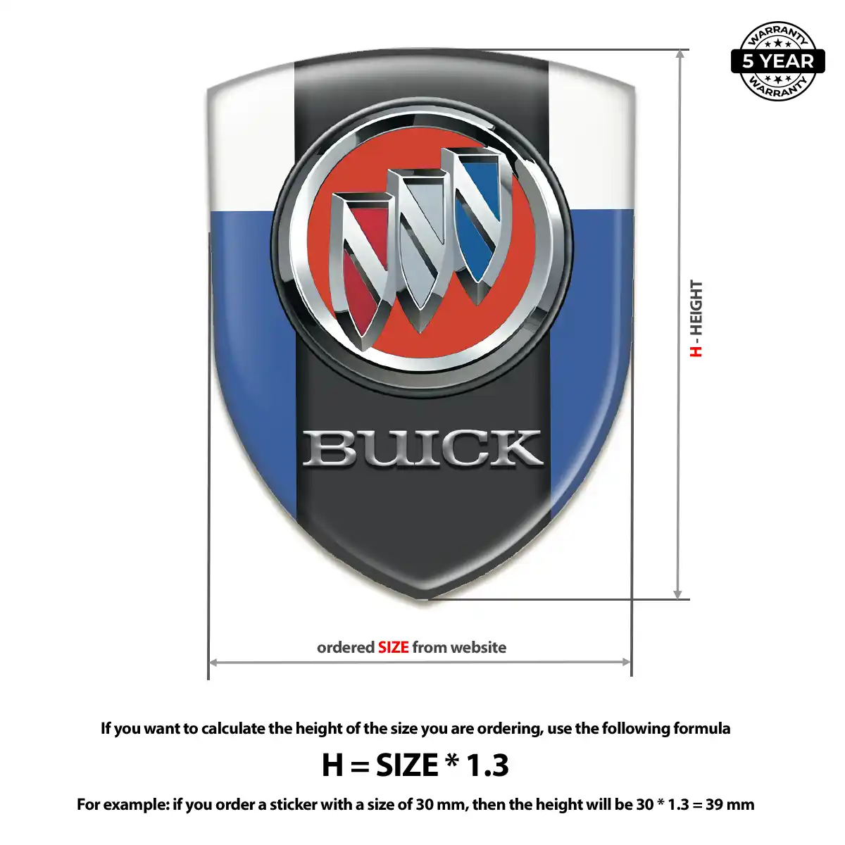 Buick Automotive Emblem Sticker Resin Luxe