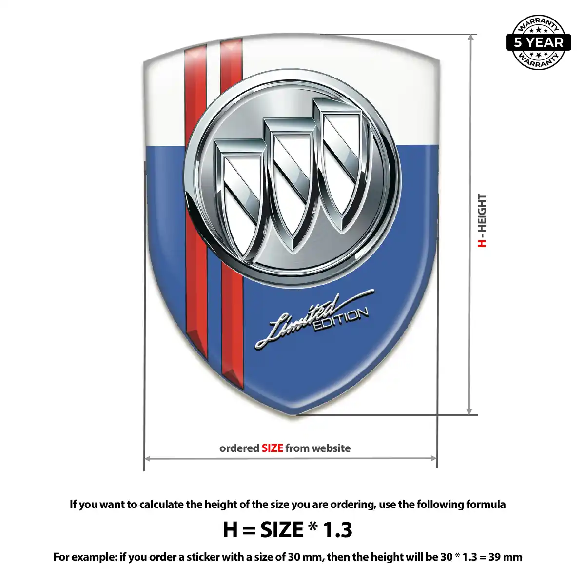 Buick Automotive Logo Sticker Deluxe Edition