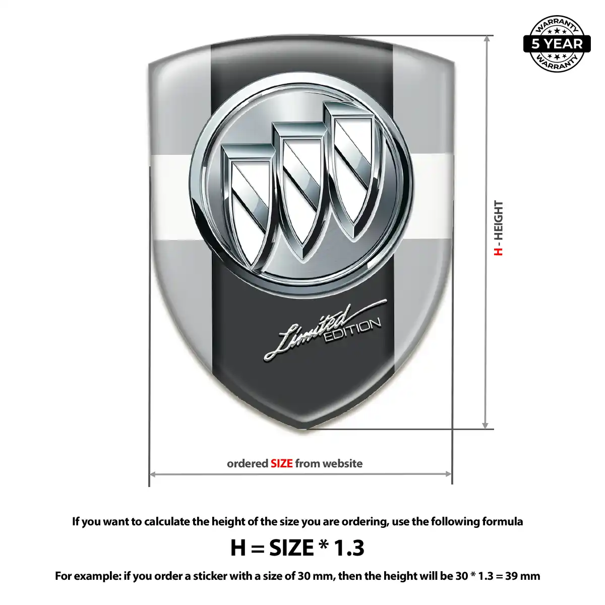 Buick Automotive Logo Sticker Premium Dome