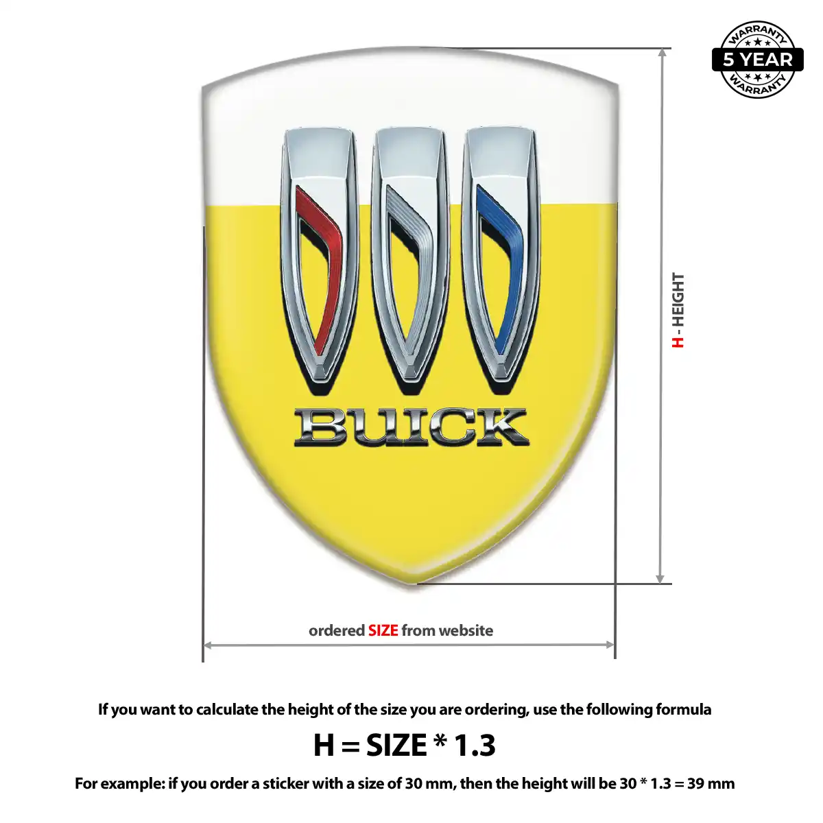 Buick Automotive Logo Sticker Resin Elite