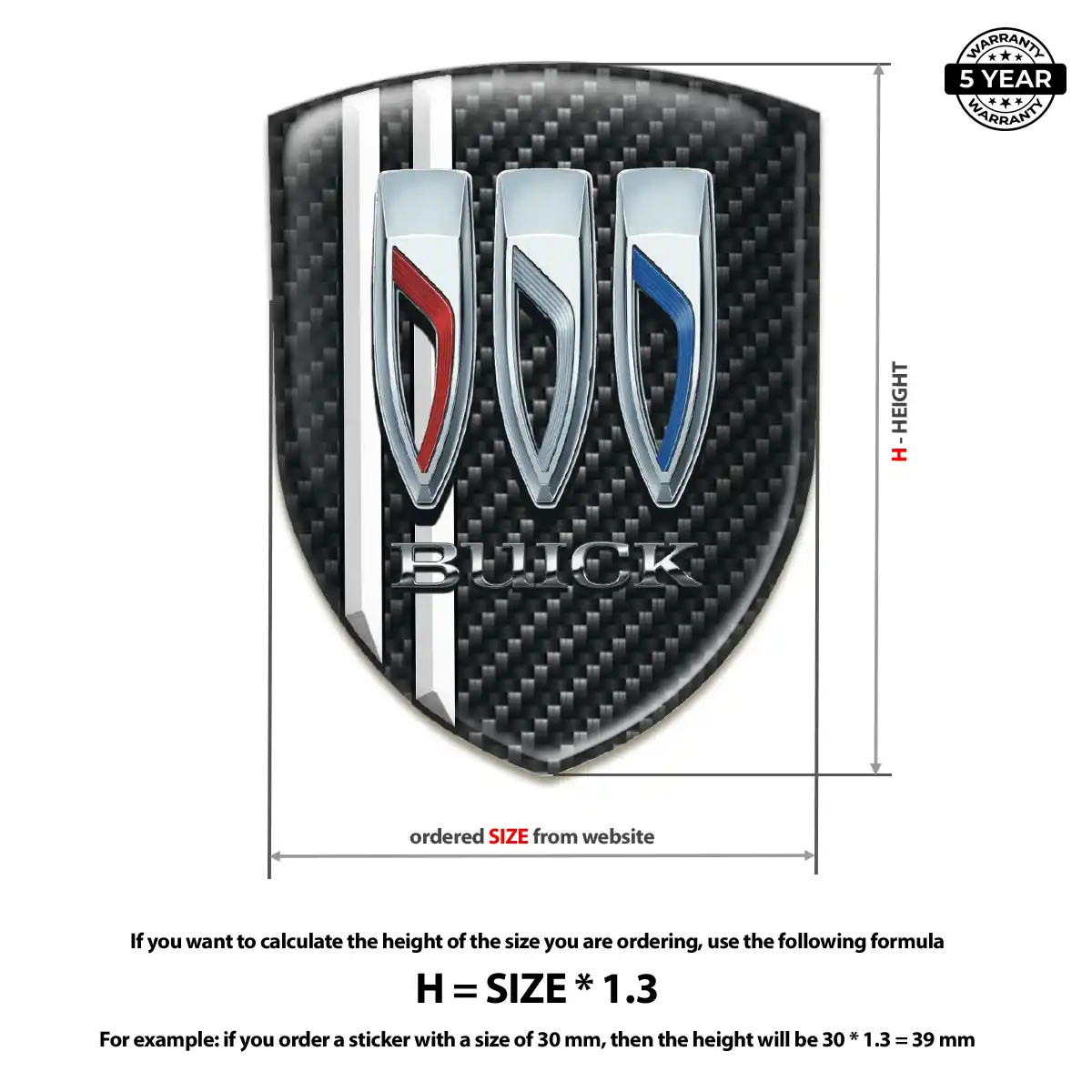 Buick Automotive Logo Sticker Resin Luxe