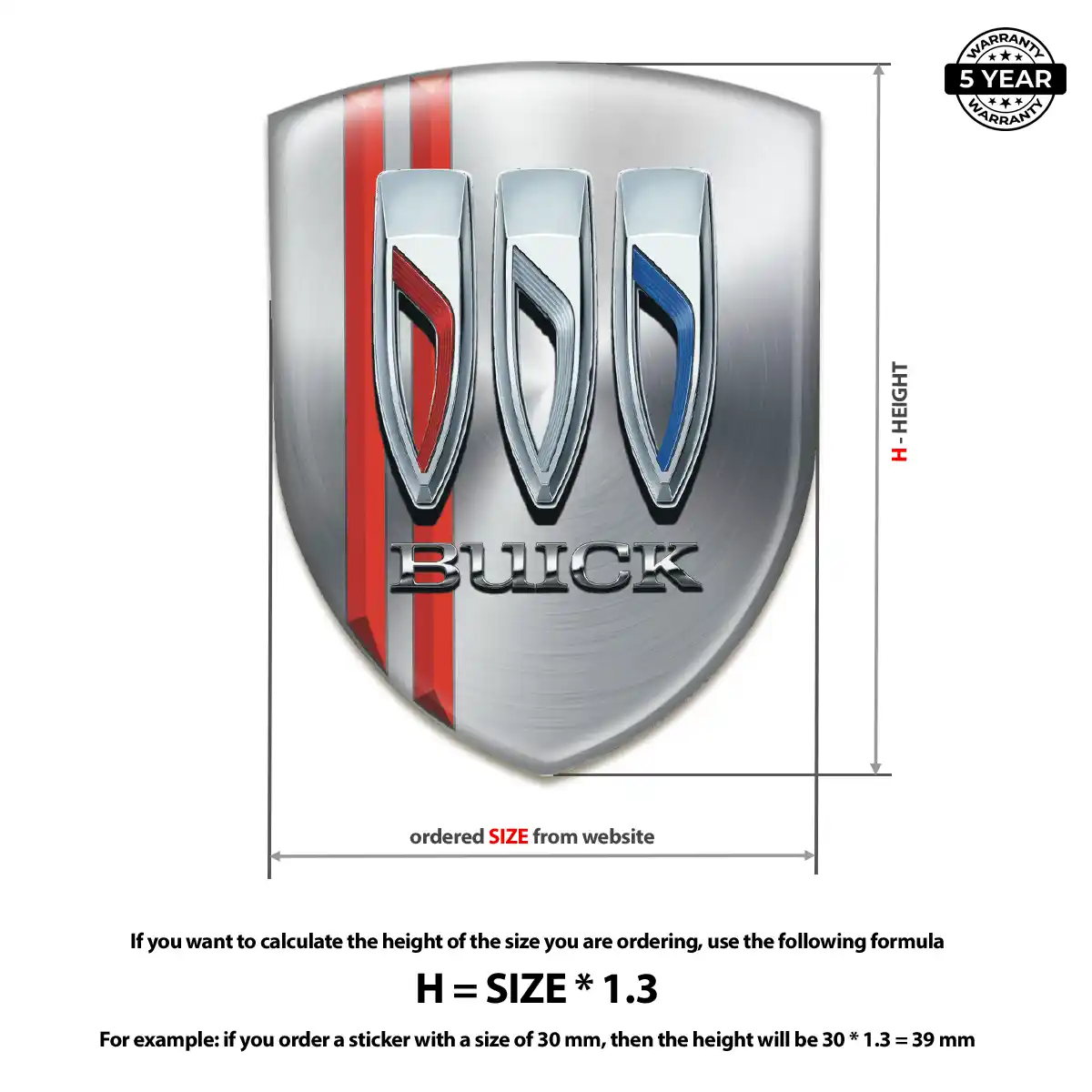 Buick Automotive Resin Decal Prime Quality