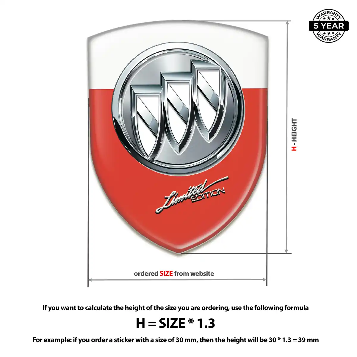 Buick Automotive Resin Decal Refined Design