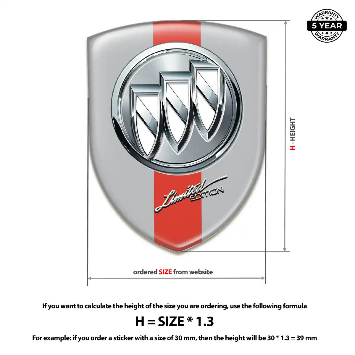 Buick Automotive Resin Decal Sleek Style