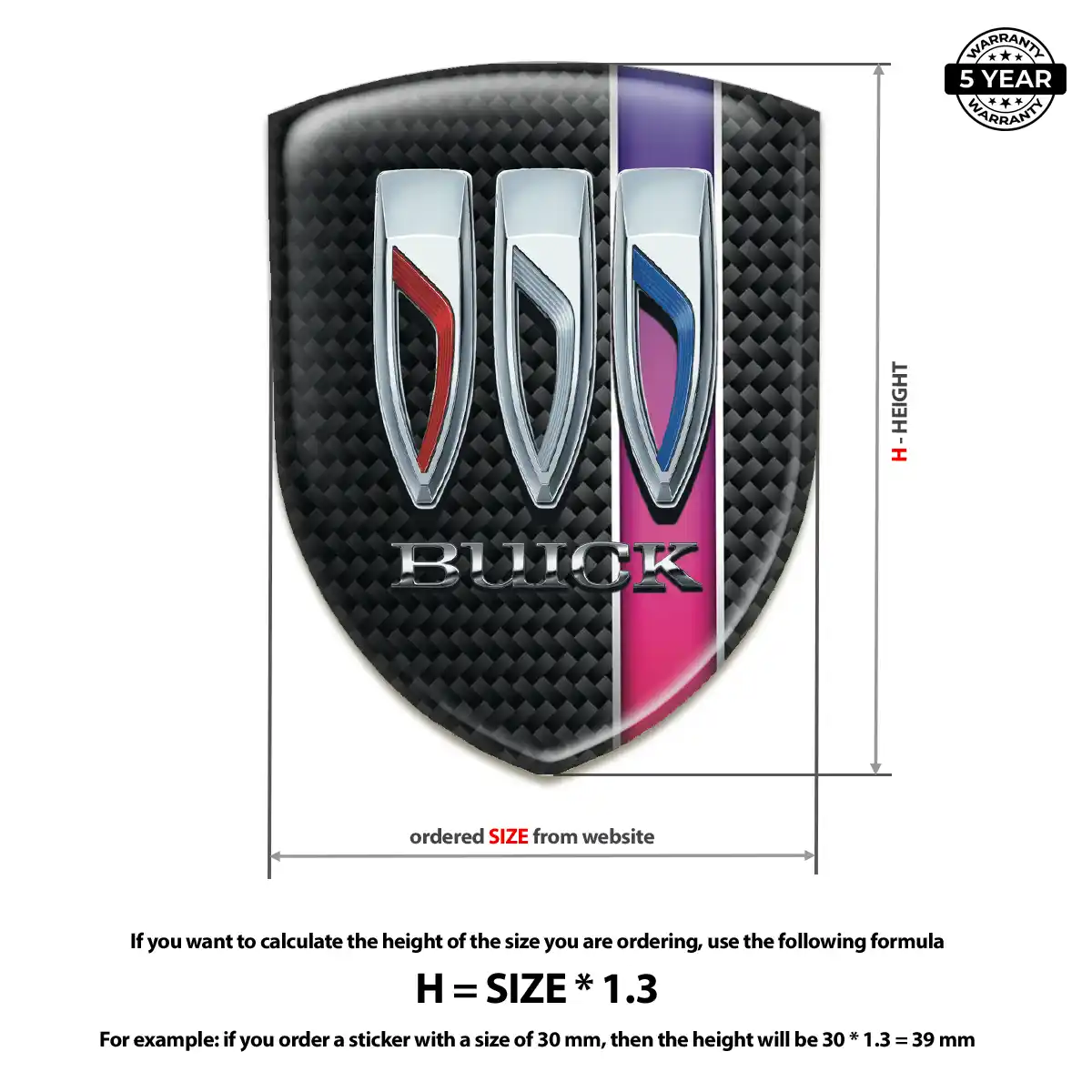 Buick Car Badge Sticker Elite Edition
