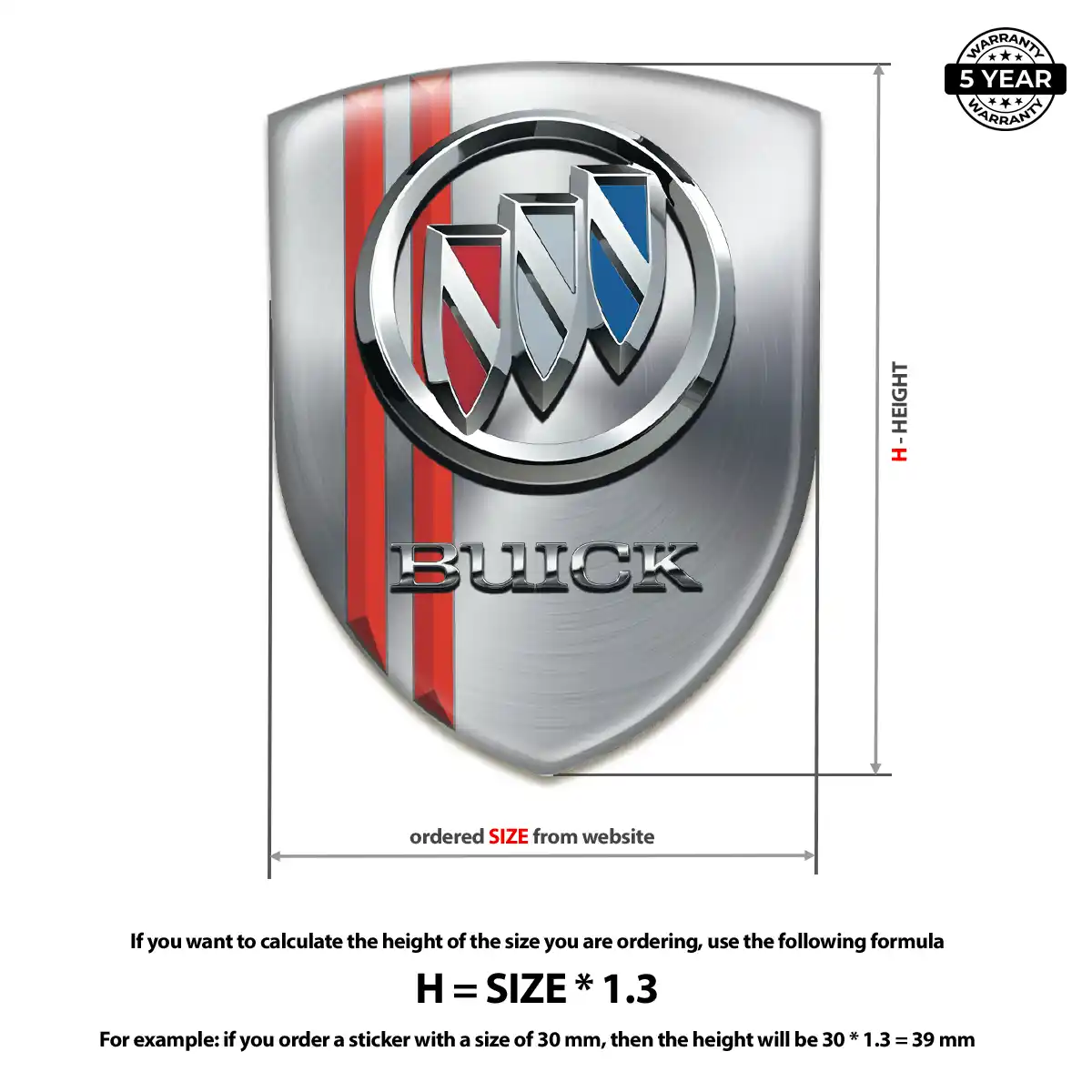 Buick Car Badge Sticker Elite Finish