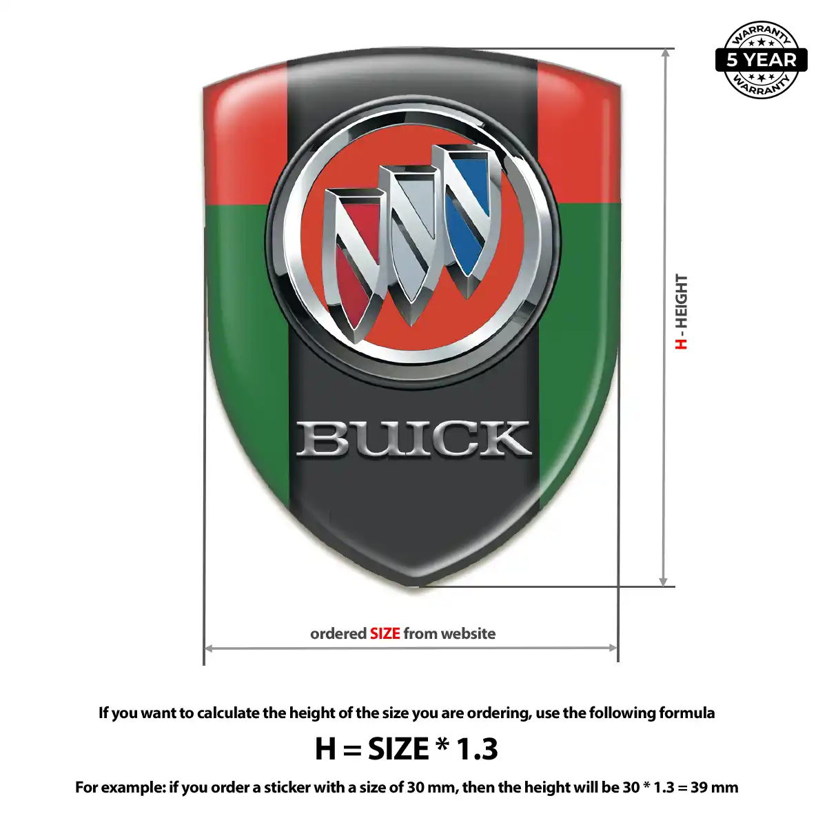 Buick Car Badge Sticker Opulent Line