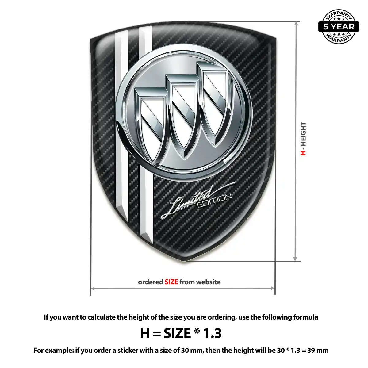 Buick Car Badge Sticker Premium Dome