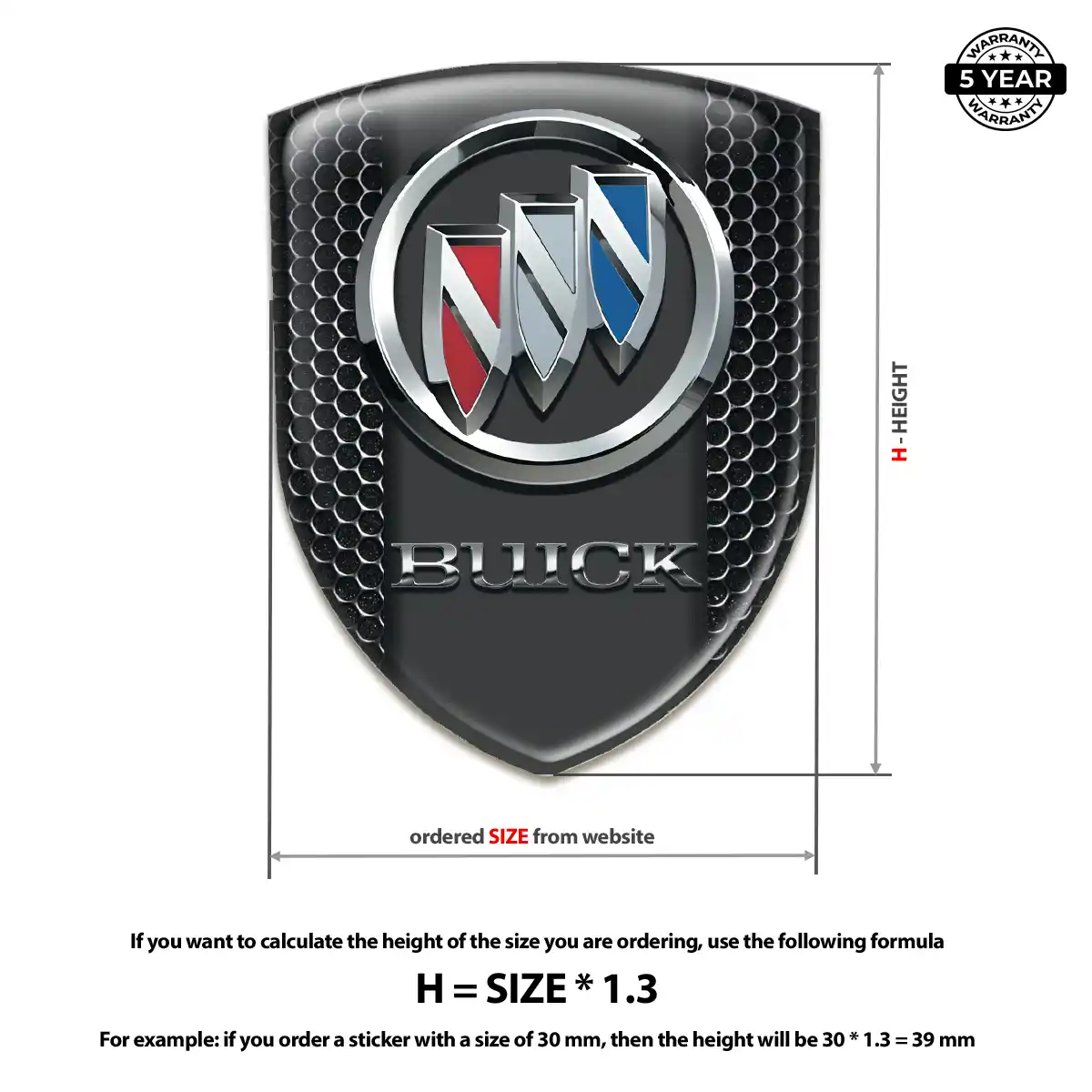 Buick Car Badge Sticker Prestige Line