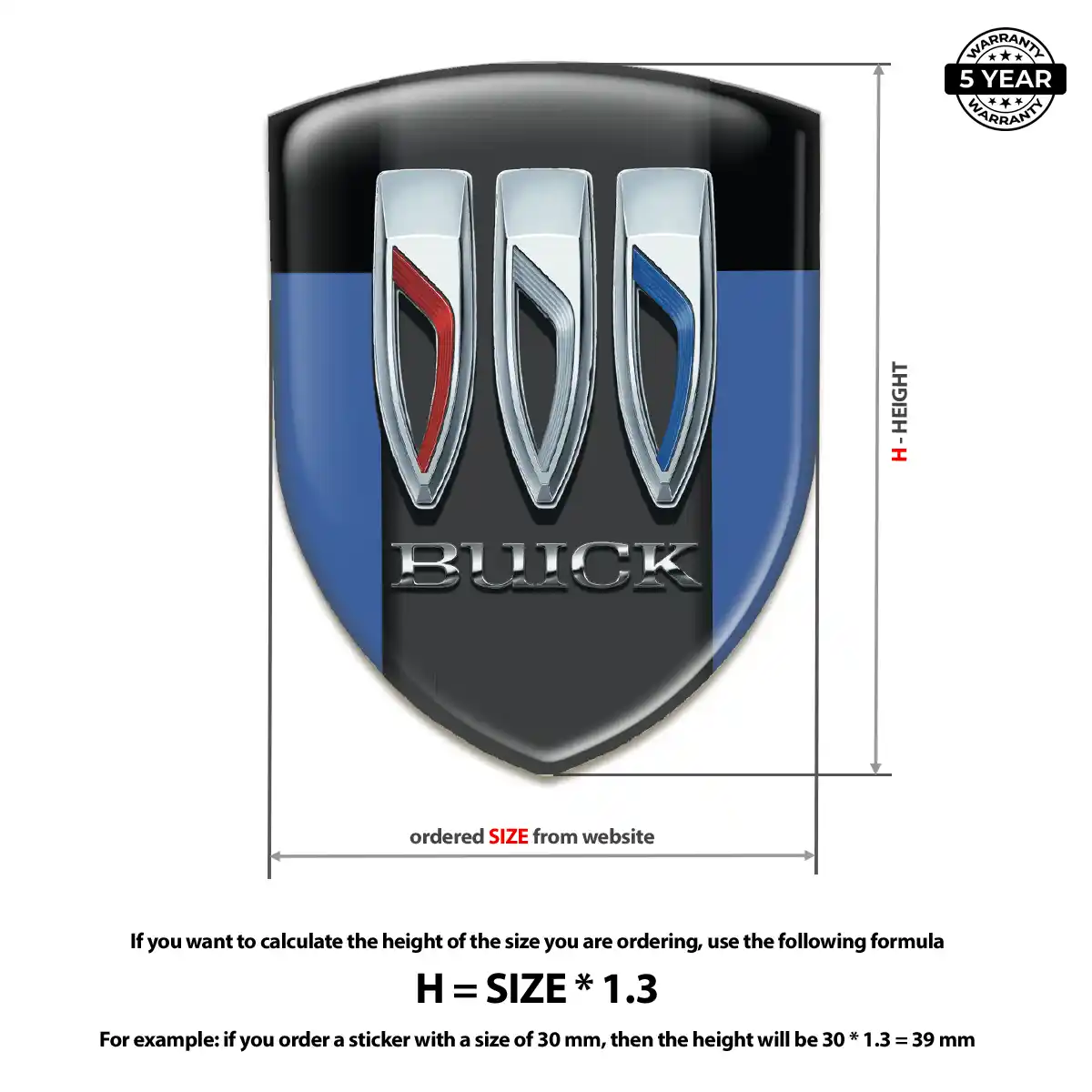 Buick Car Badge Sticker Refined Design