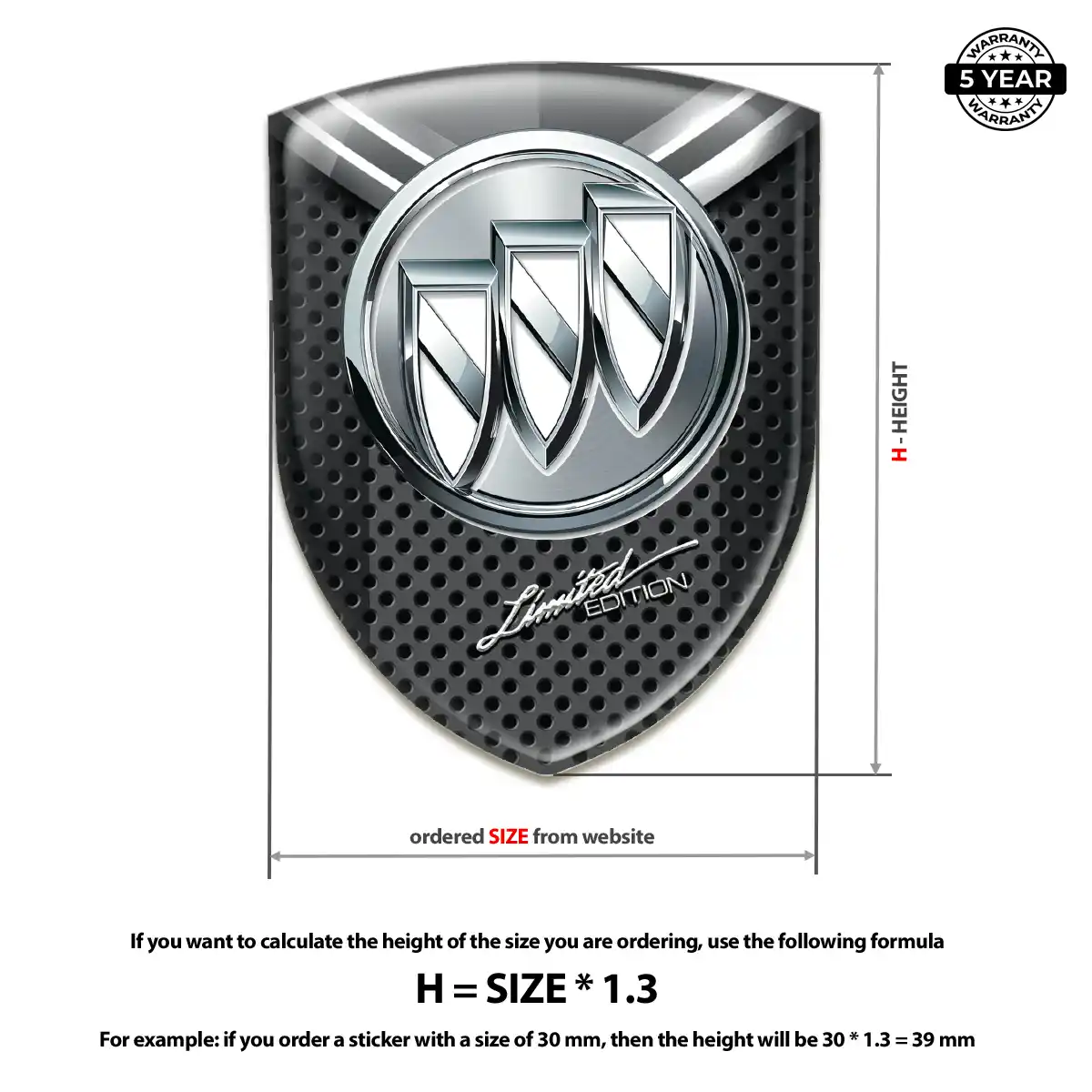 Buick Car Badge Sticker Resin Elite