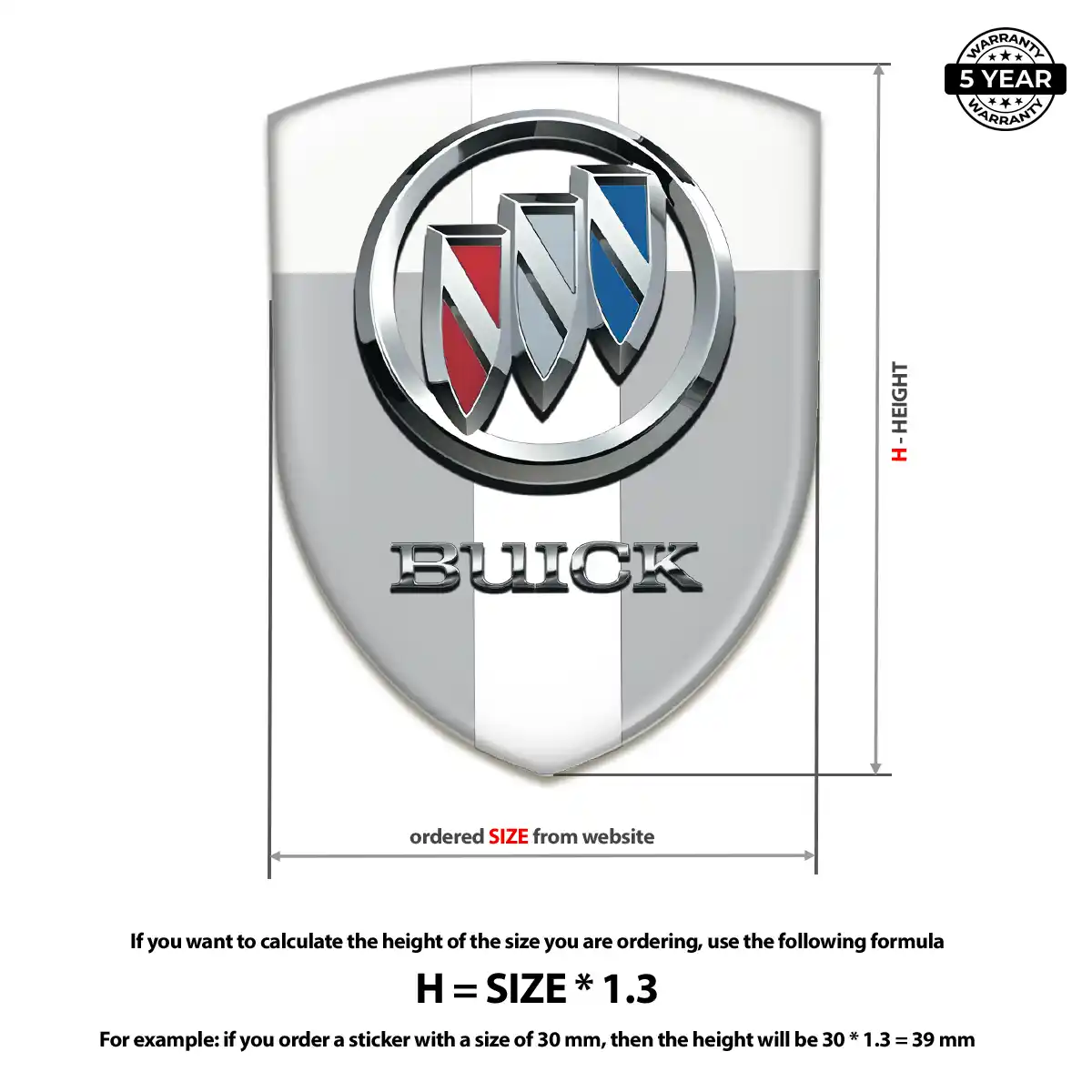 Buick Car Badge Sticker Resin Luxe