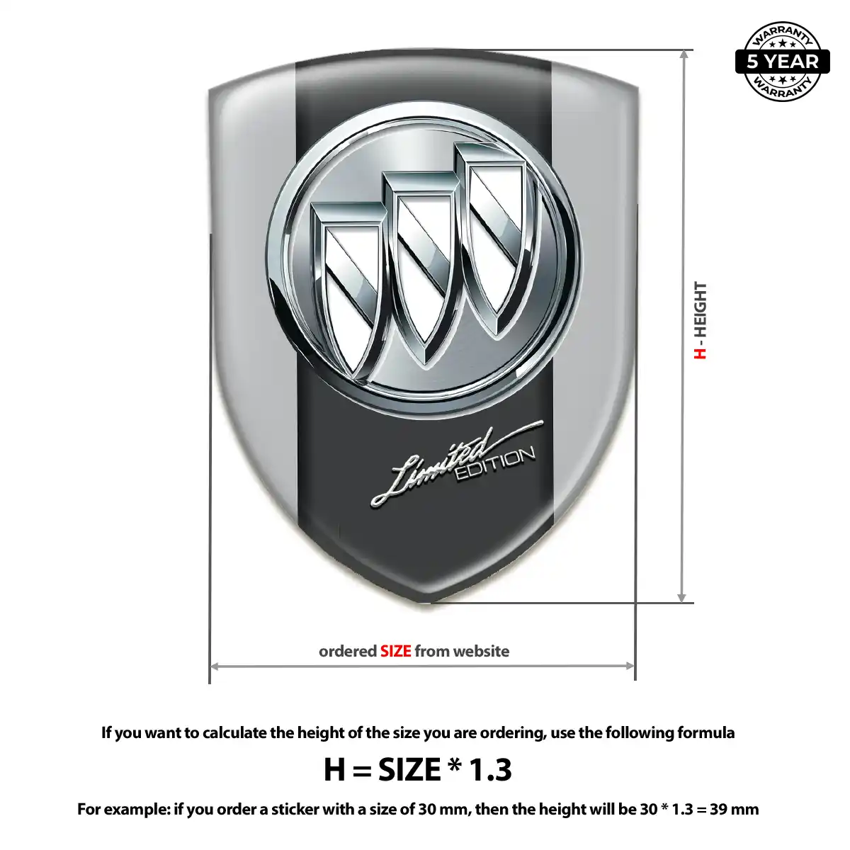 Buick Car Badge Sticker Signature Grade