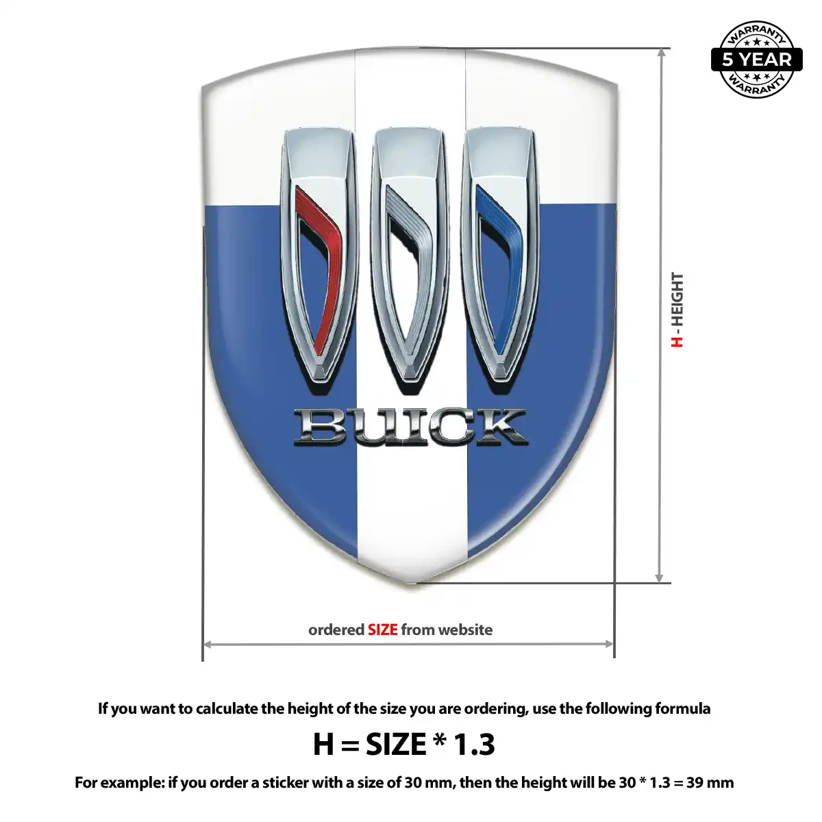 Buick Car Emblem Decal Elite Finish
