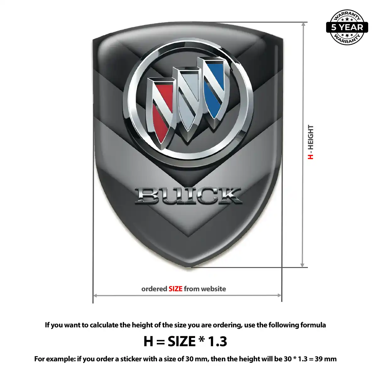Buick Car Emblem Decal Premium Dome