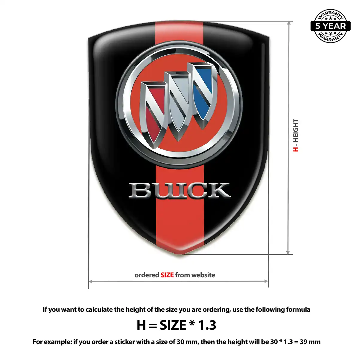 Buick Car Emblem Decal Resin Elite