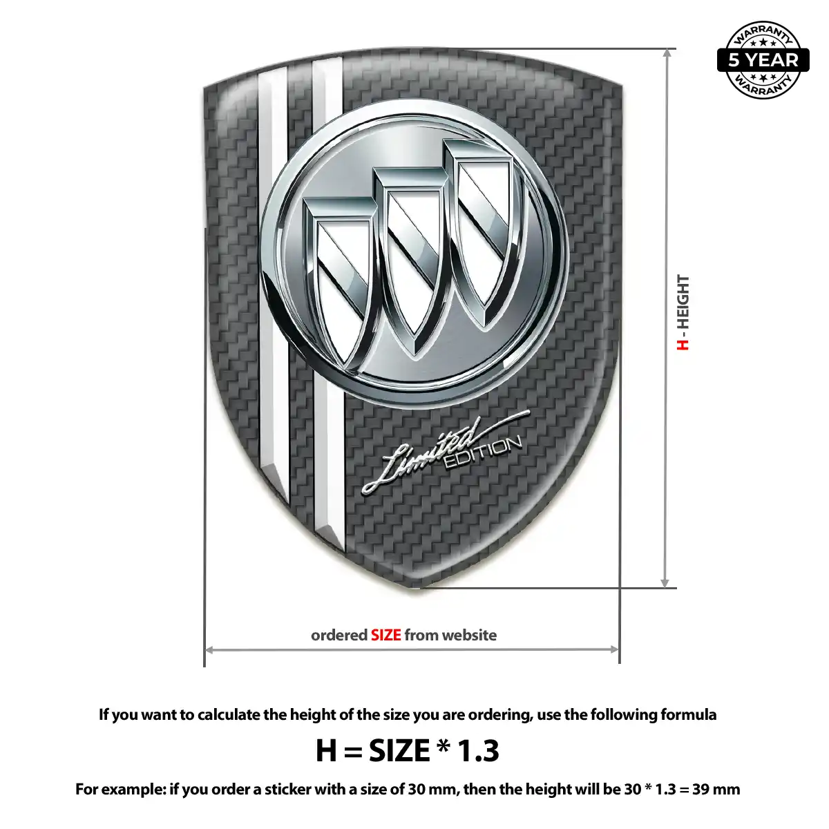Buick Car Emblem Decal Resin Luxe