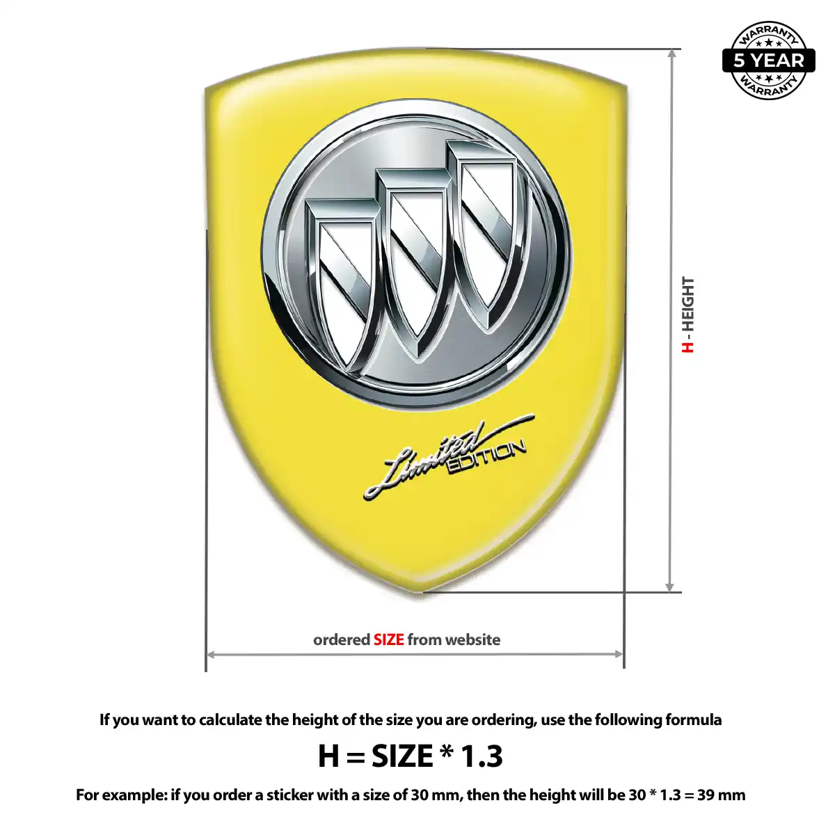 Buick Car Emblem Overlay Premium Dome