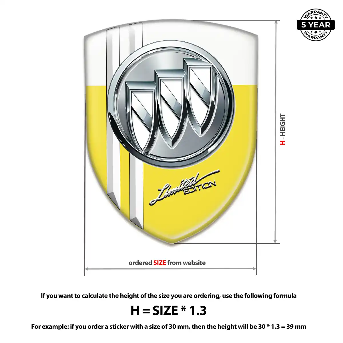 Buick Car Emblem Sticker Elite Finish