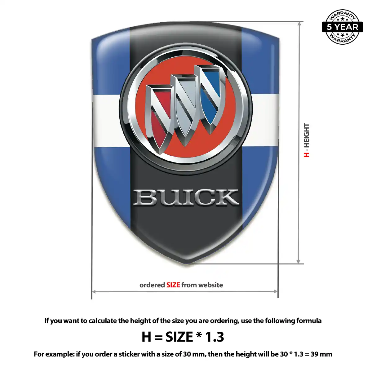 Buick Car Emblem Sticker Premium Dome
