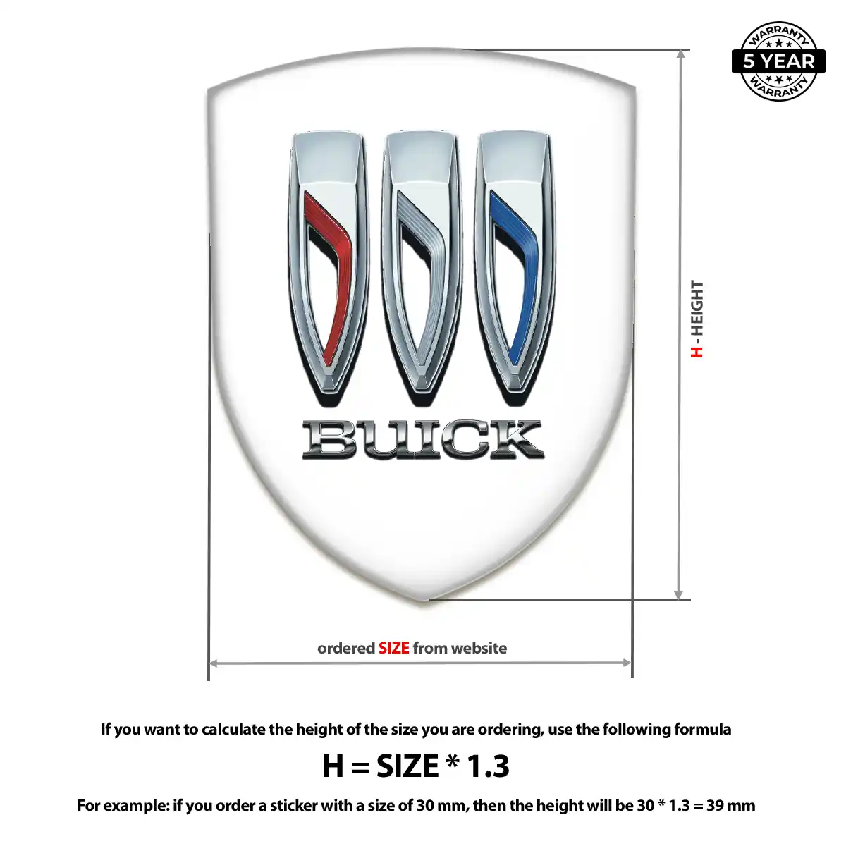 Buick Car Emblem Sticker Prestige Line