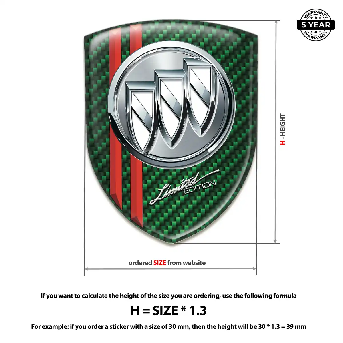 Buick Car Emblem Sticker Resin Elite