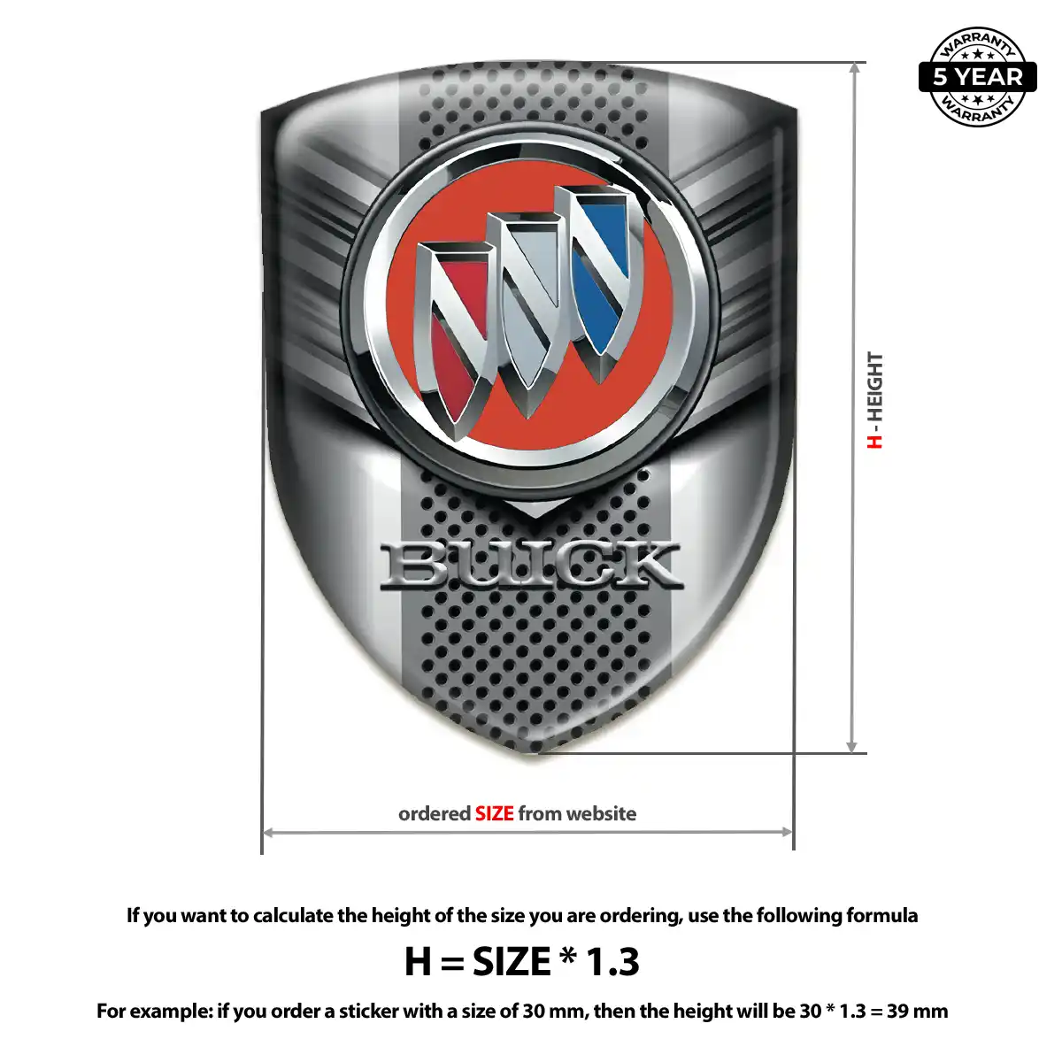 Buick Car Emblem Sticker Resin Luxe