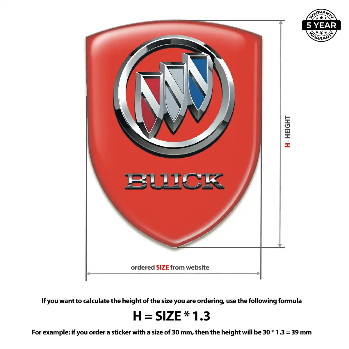 Buick Car Logo Decal Resin Elite