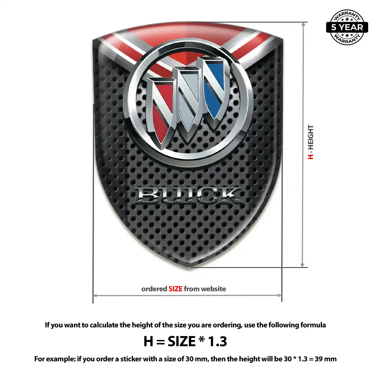 Buick Car Logo Decal Resin Luxe