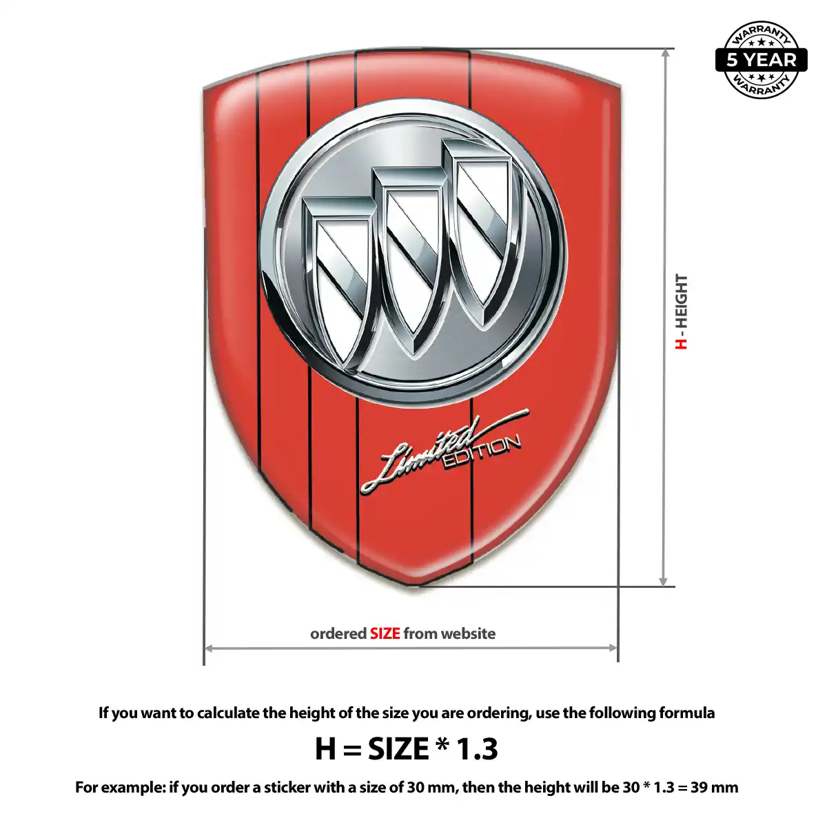 Buick Crest Emblem Premium Dome