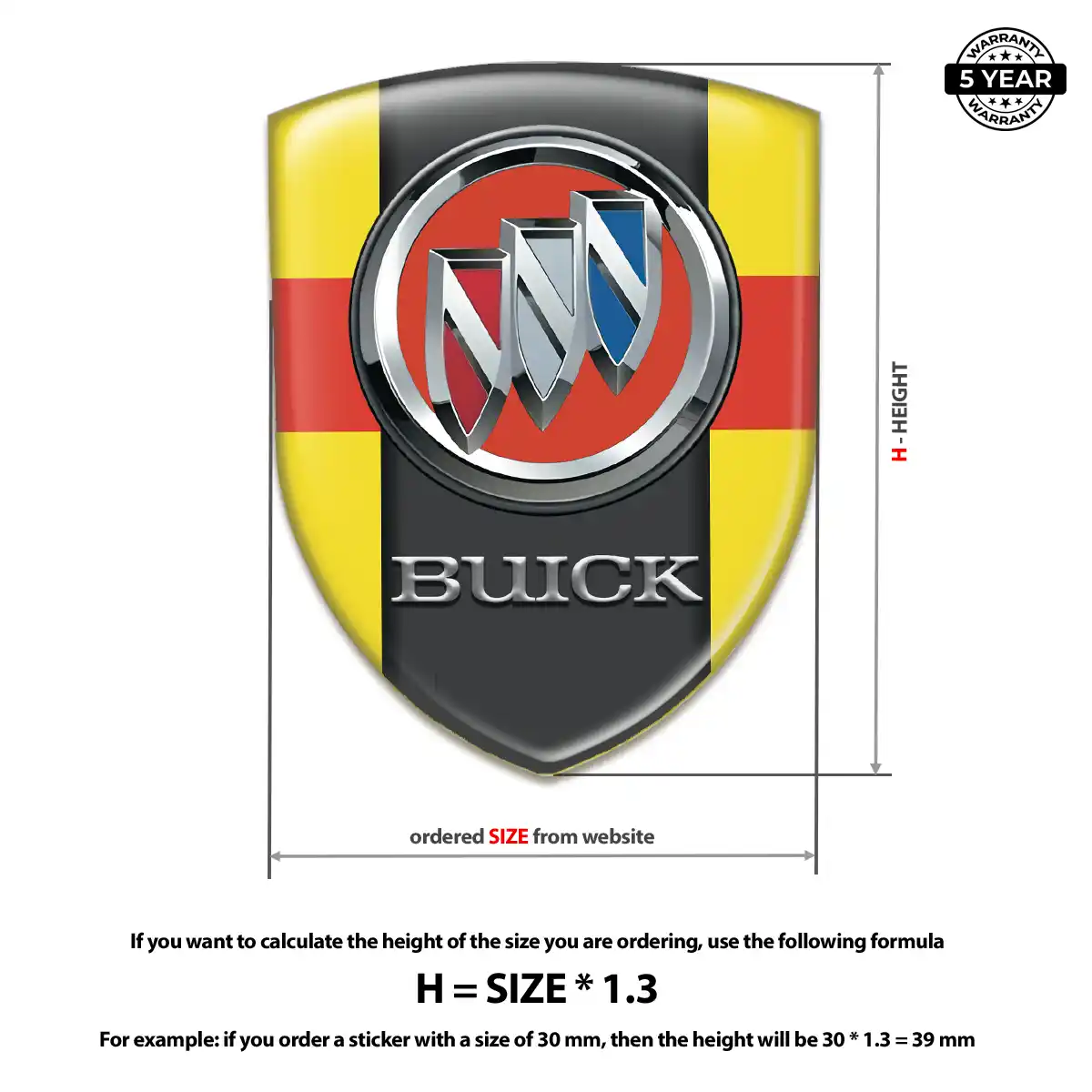 Buick Domed Car Sticker Deluxe Edition
