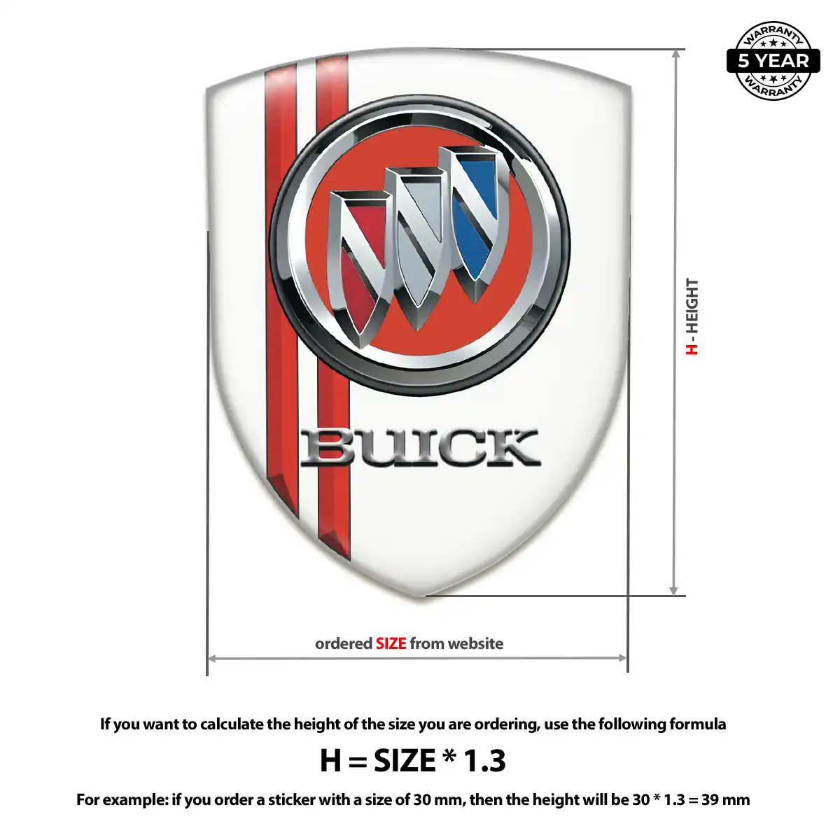 Buick Domed Car Sticker Elite Finish