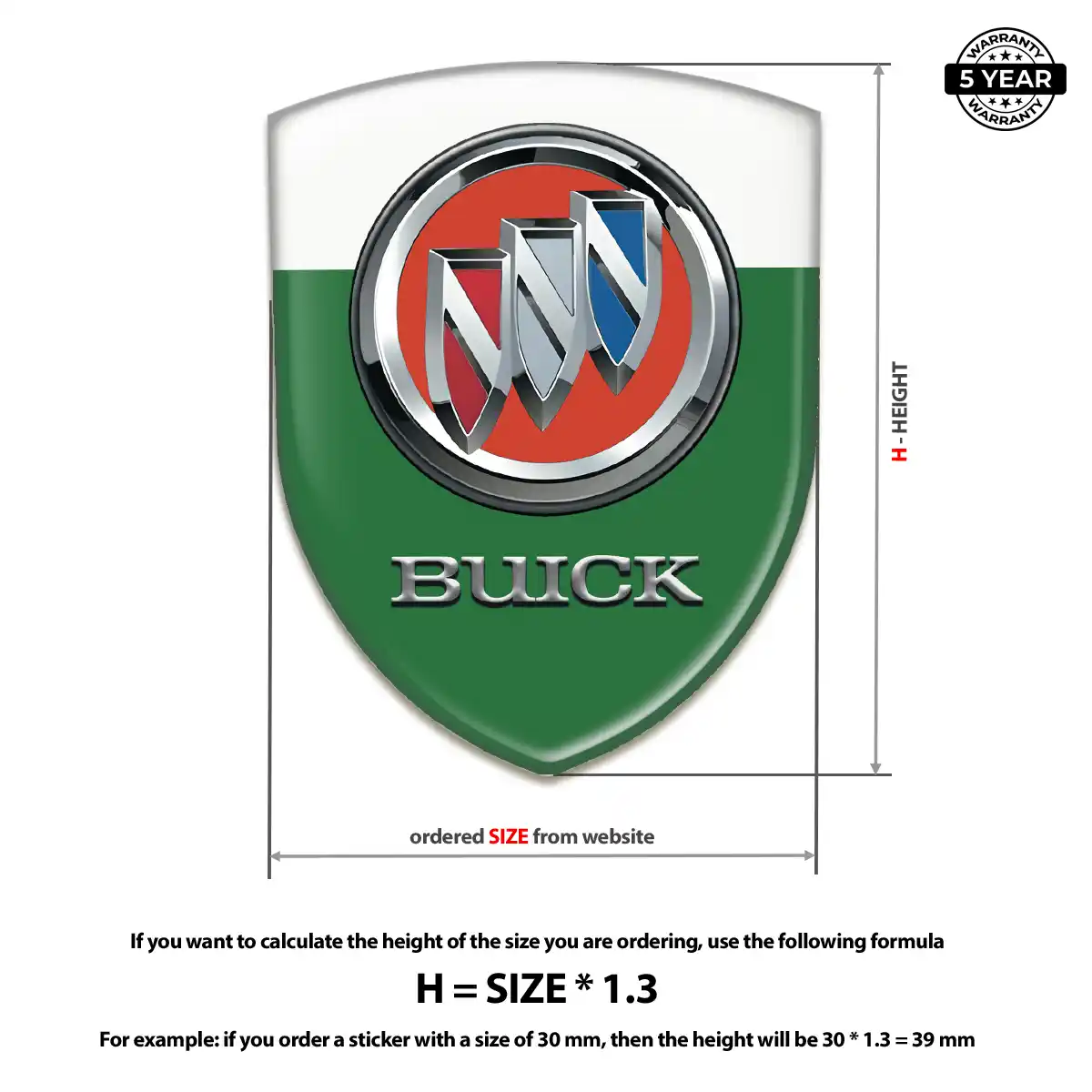 Buick Domed Car Sticker Interior Luxe