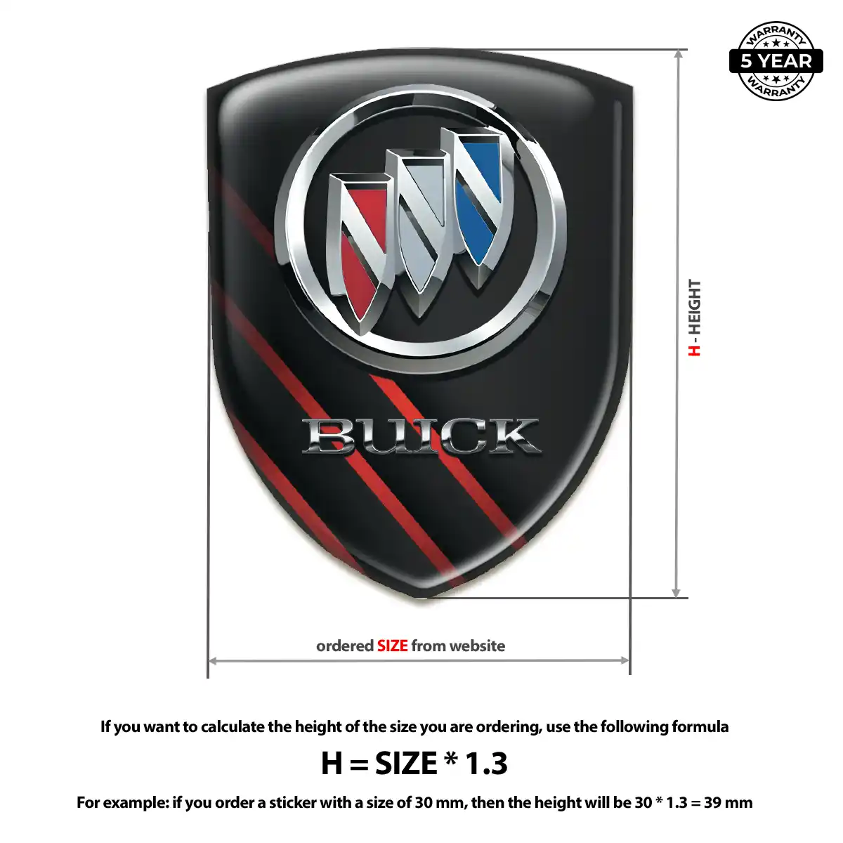 Buick Domed Car Sticker Opulent Line