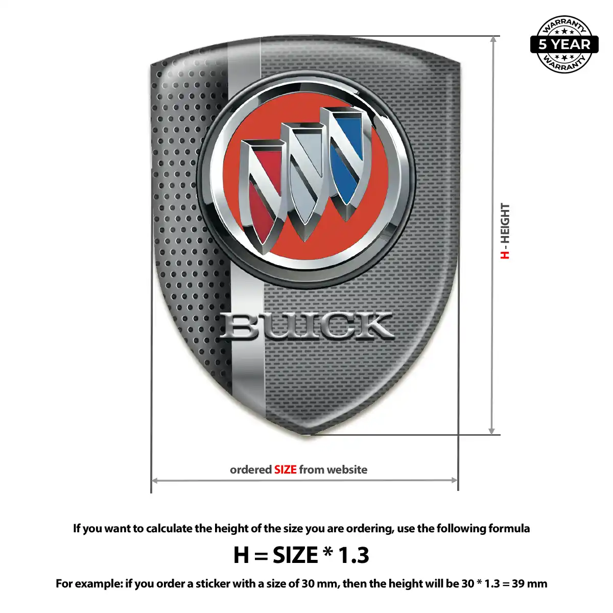 Buick Domed Car Sticker Premium Dome