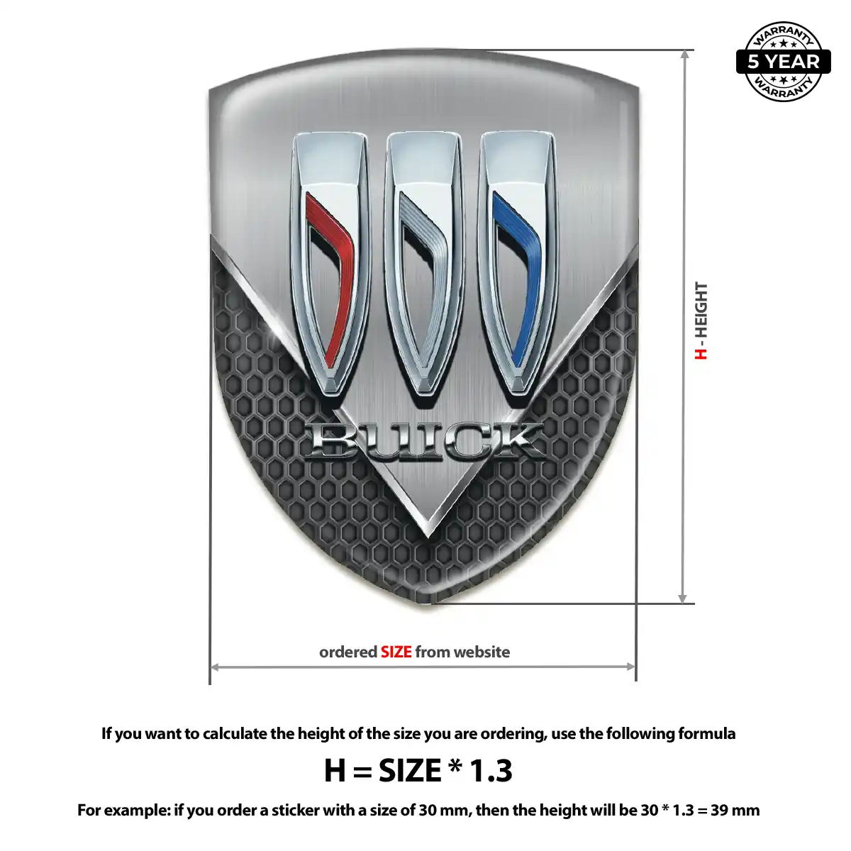 Buick Domed Car Sticker Refined Design