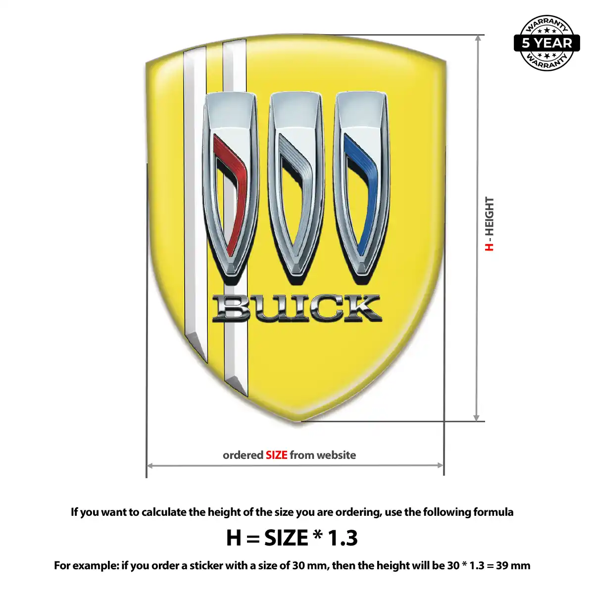 Buick Domed Car Sticker Resin Elite