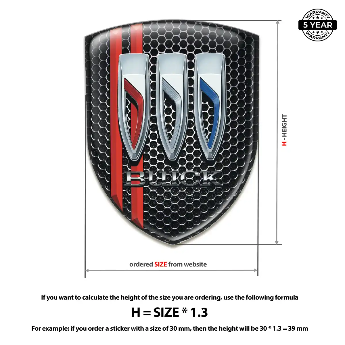 Buick Domed Car Sticker Signature Grade