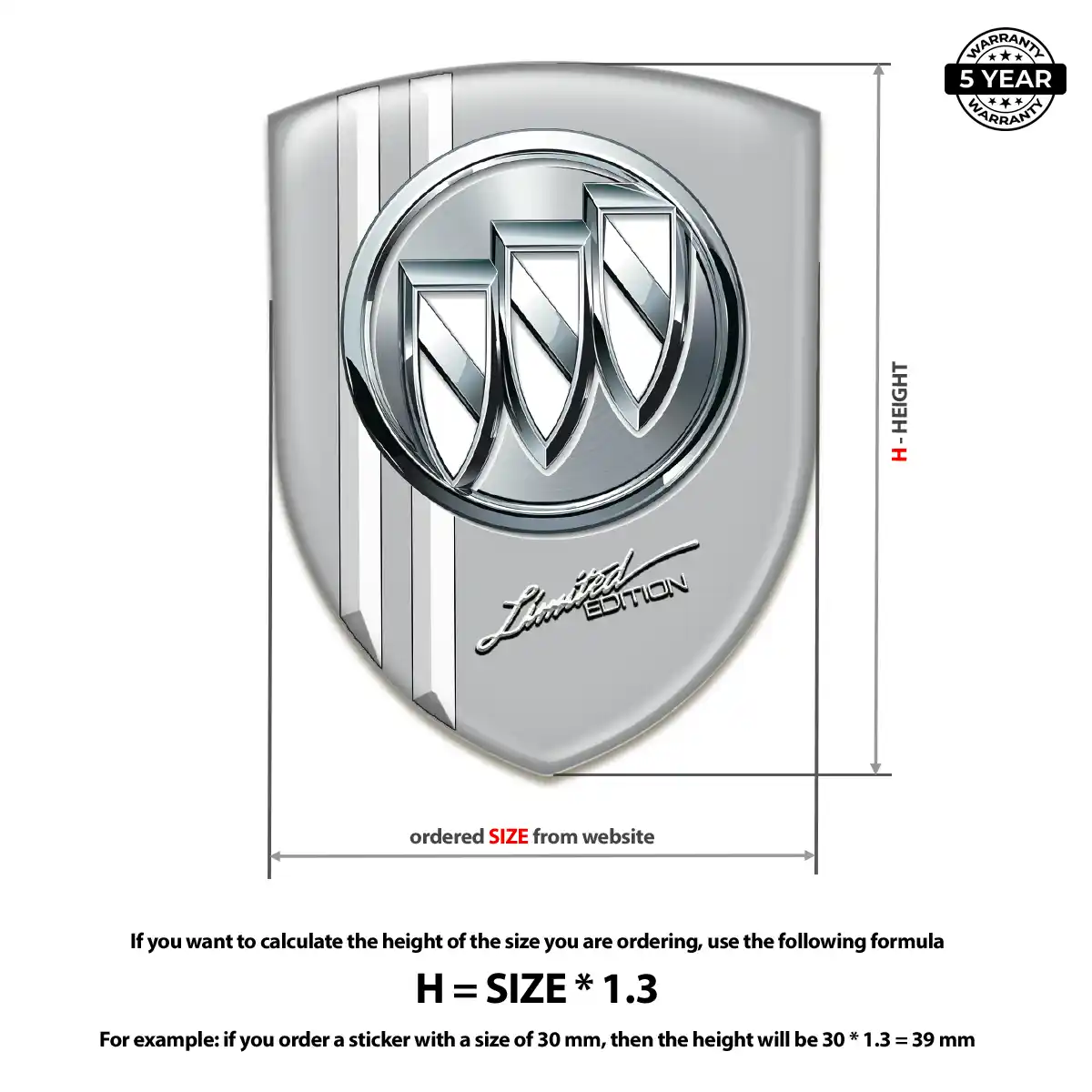 Buick Domed Car Sticker Sleek Style