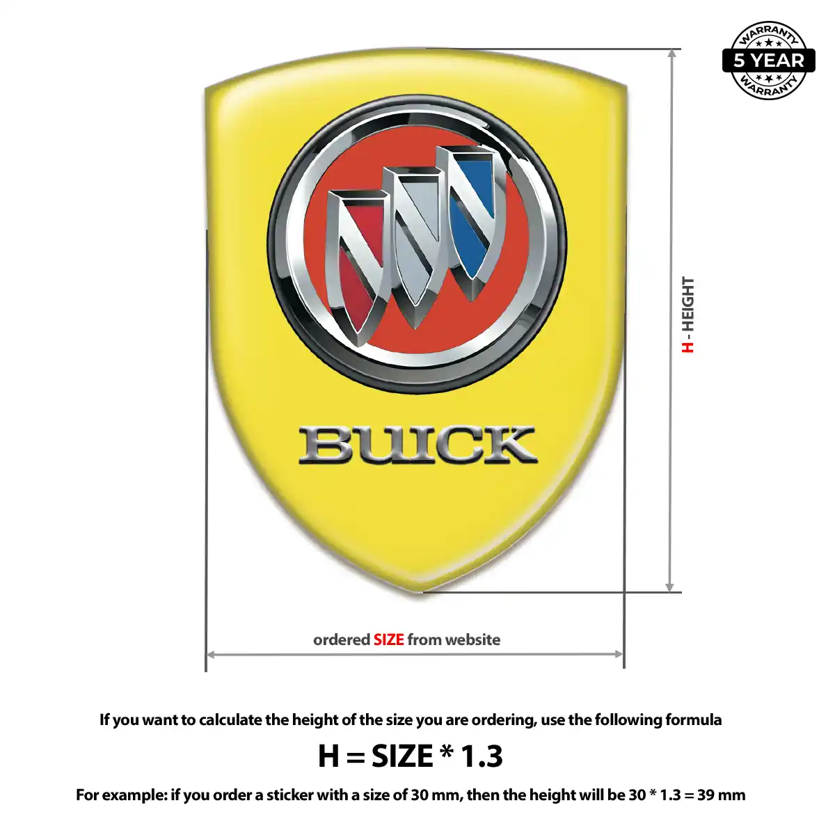 Buick Domed Decal Elite Finish