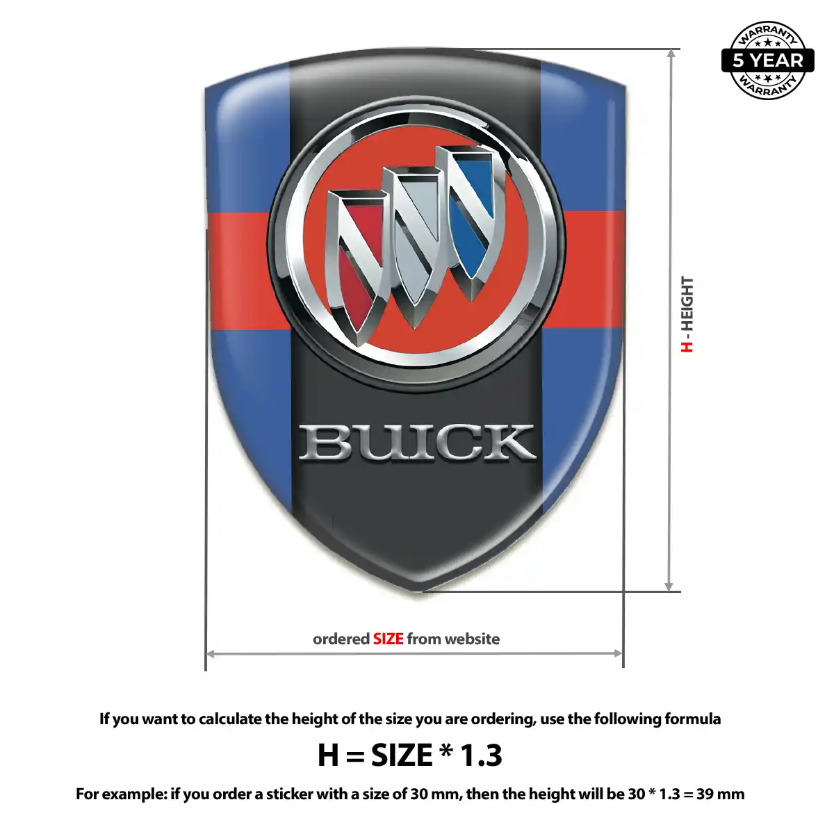 Buick Domed Decal Premium Dome