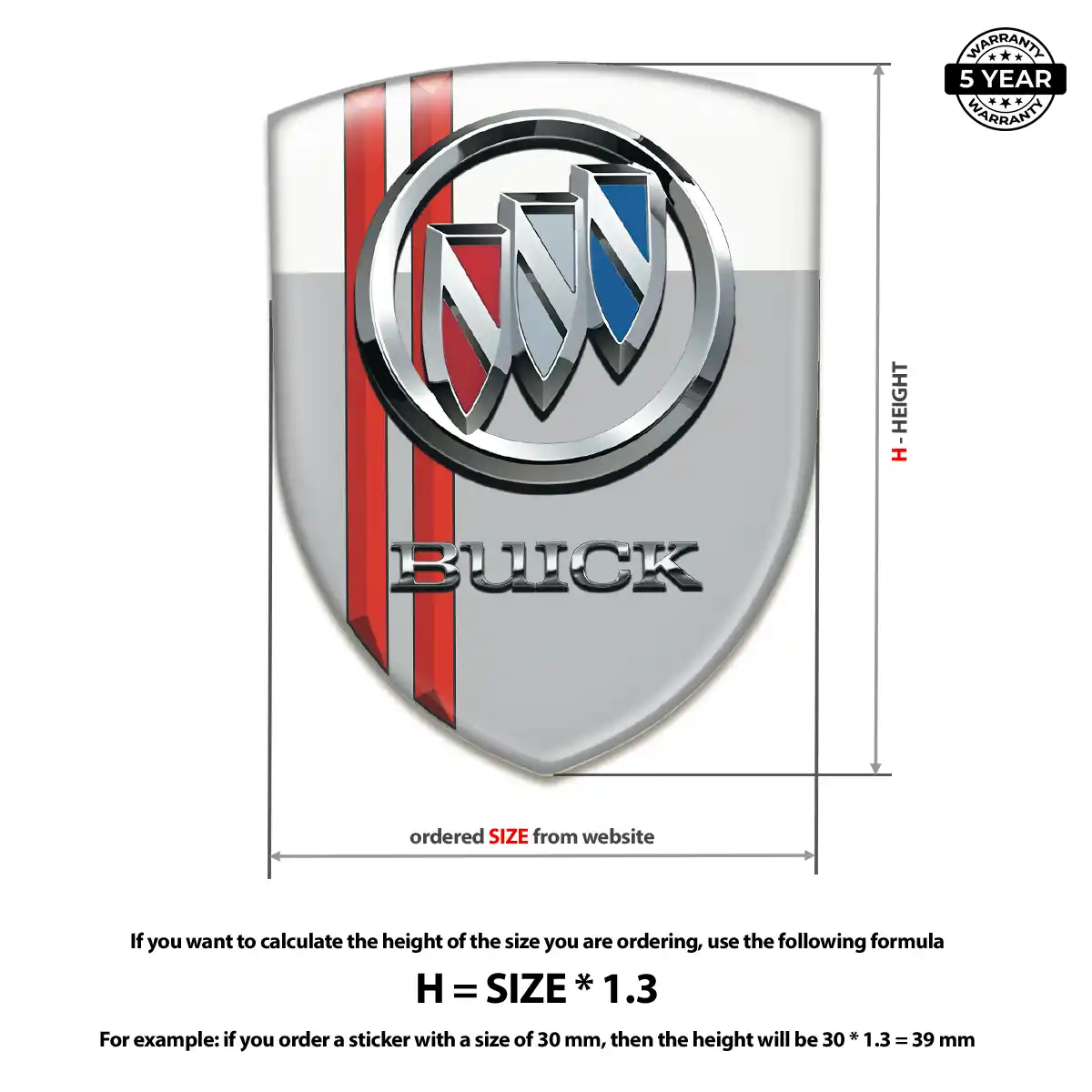 Buick Domed Decal Refined Design