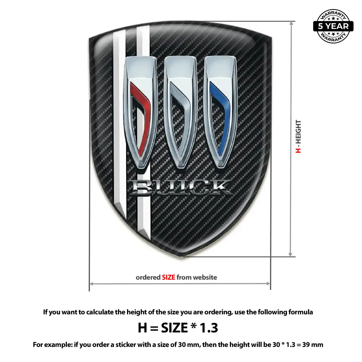 Buick Domed Decal Resin Elite