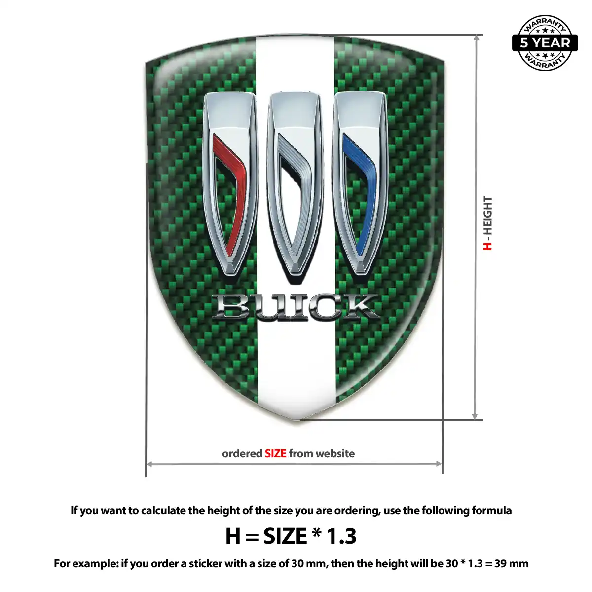 Buick Domed Decal Resin Luxe