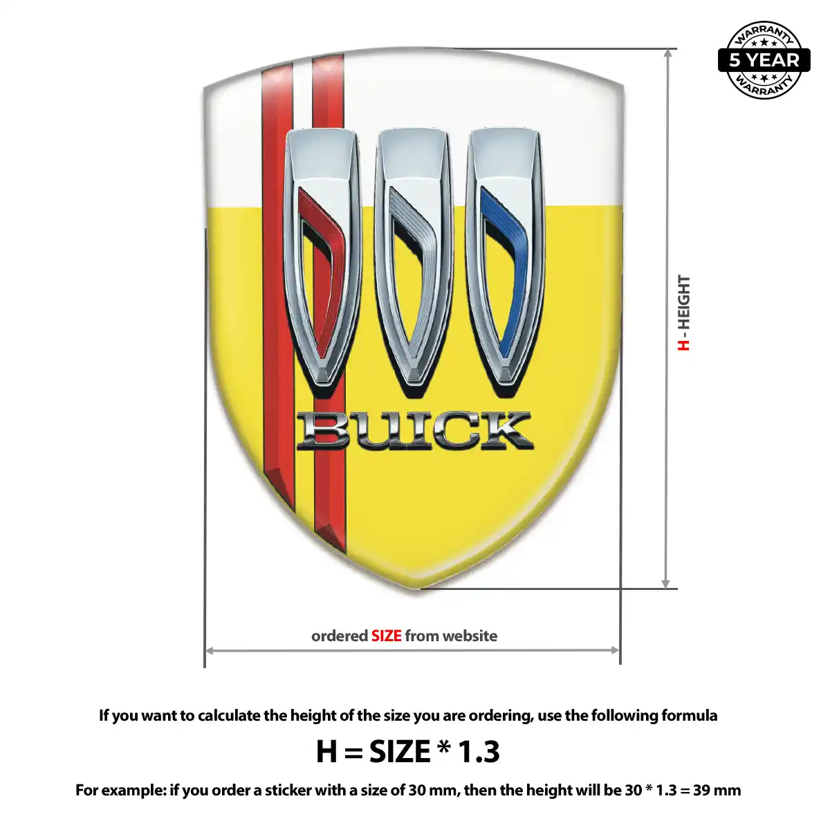 Buick Domed Decal Sleek Style