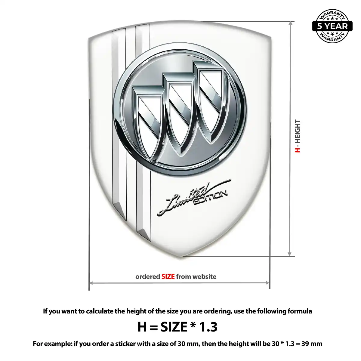 Buick Domed Logo Decal Deluxe Edition