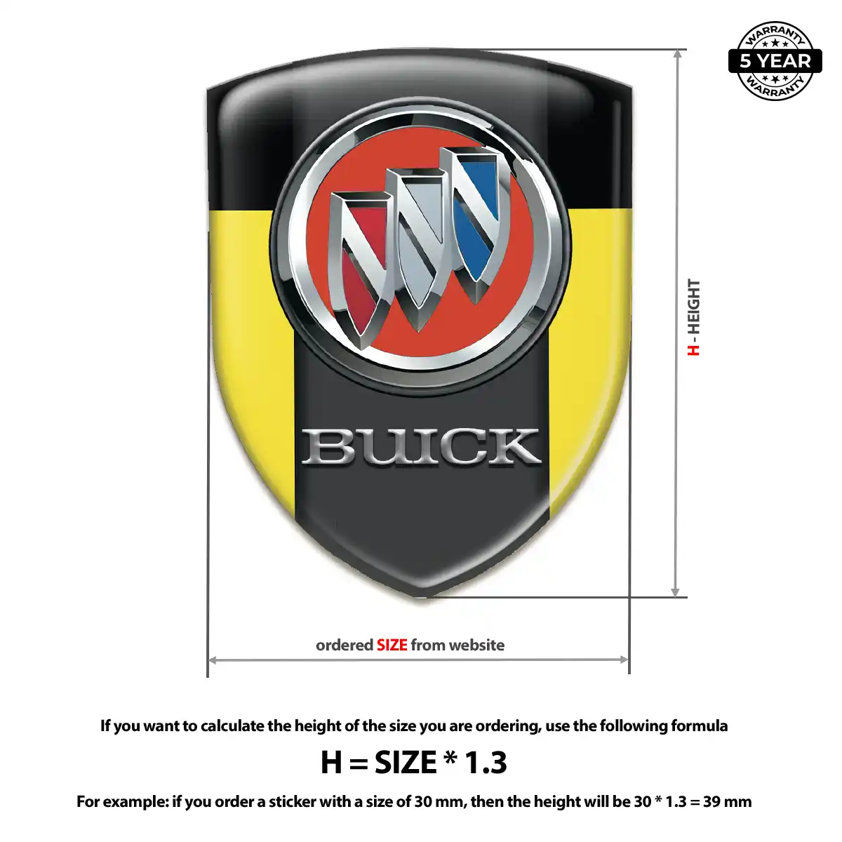 Buick Domed Logo Decal Elite Finish