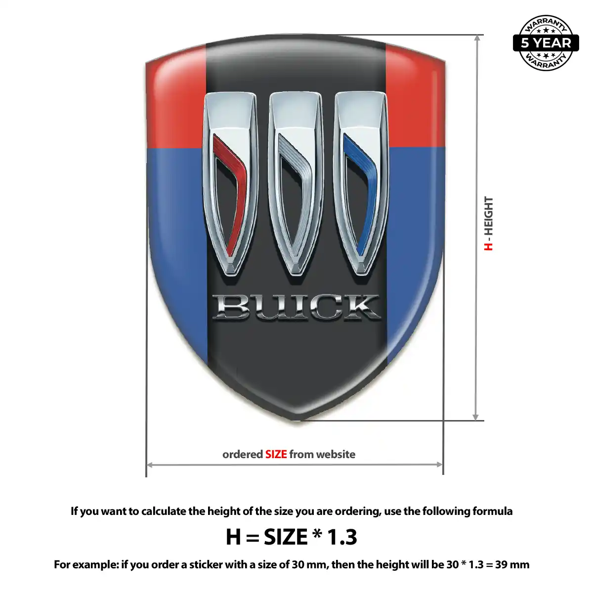 Buick Domed Logo Decal Premium Dome