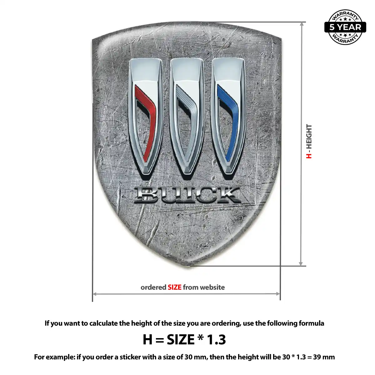 Buick Domed Logo Decal Refined Design